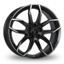 18 Inch Wolfrace Lucca Gloss Black Polished Face Alloy Wheels