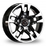 18 Inch Wolfrace FTR Black Polished Tips Alloy Wheels