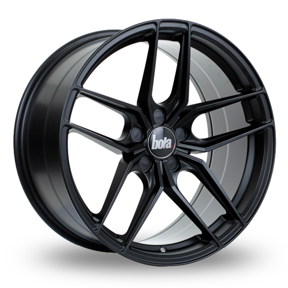 8.5x19 (Front) & 9.5x19 (Rear) Bola B11 Gloss Black Alloy Wheels