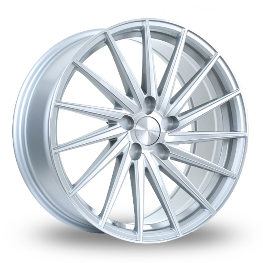 8.5x19 (Front) & 9.5x19 (Rear) Bola ZFR Silver Polished Face Alloy Wheels