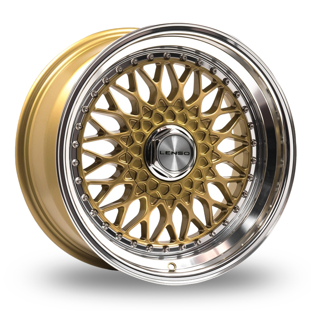 16 Inch Lenso BSX (Special Offer) Gold Polished Alloy Wheels