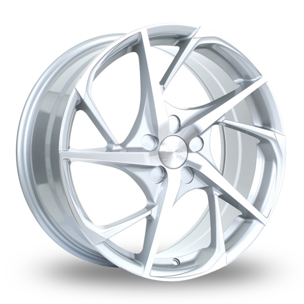 8.5x19 (Front) & 9.5x19 (Rear) Bola B18 Silver Polished Face Alloy Wheels