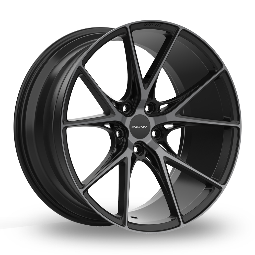 8.5x20 (Front) & 10x20 (Rear) Inovit Speed Black Polished Alloy Wheels