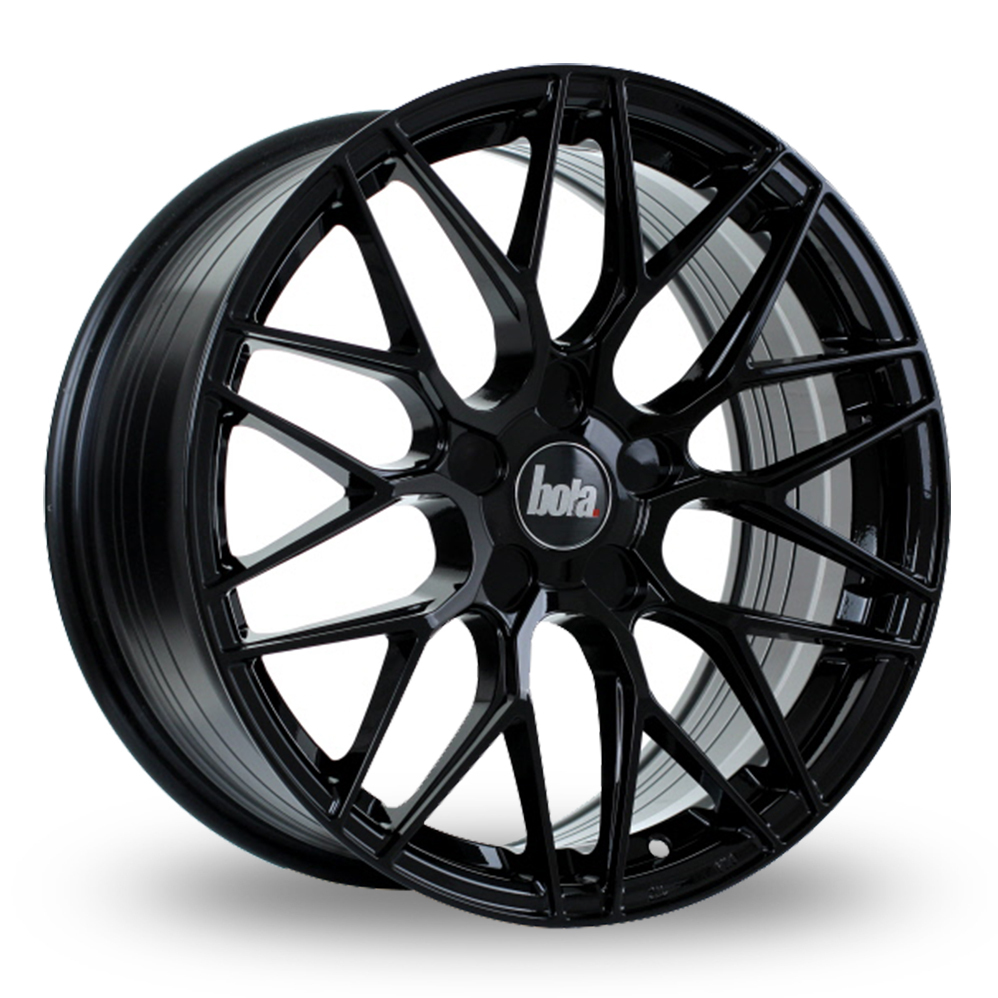 8.5x19 (Front) & 9.5x19 (Rear) Bola B17 Gloss Black Alloy Wheels