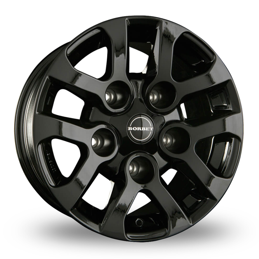 16 Inch Borbet LD Gloss Black Alloy Wheels