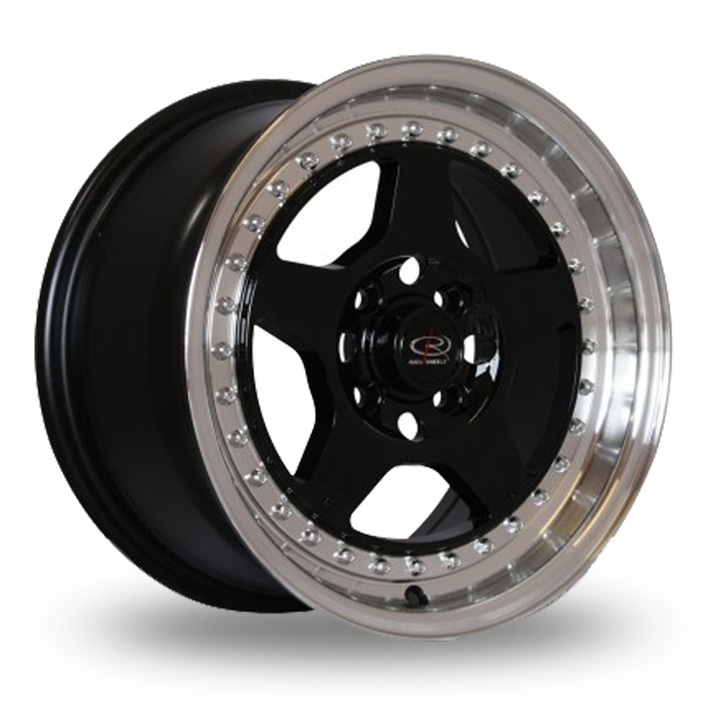 15 Inch Rota Kyusha Gloss Black Alloy Wheels