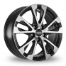 17 Inch Ronal R61 Black Polished Alloy Wheels